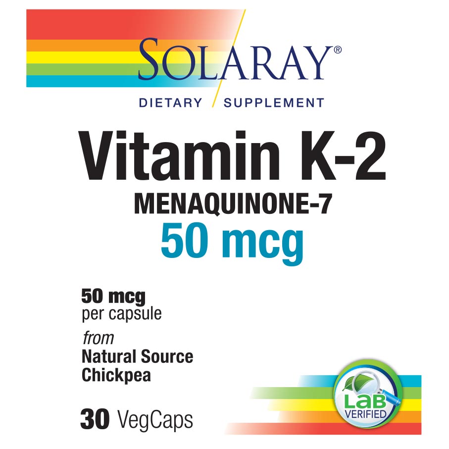 Picture of Solaray 234971 Vitamin K-2 MK-7 Dietary Supplement, 30 Count