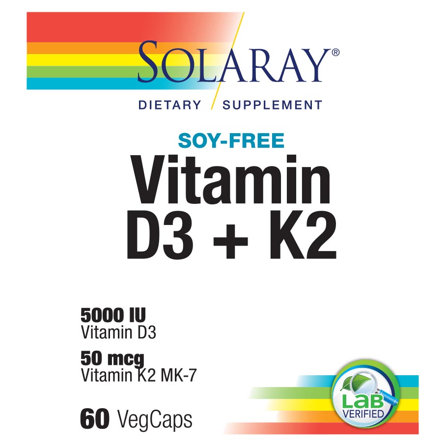 Picture of Solaray 234953 Vitamin D-3 & K-2 Dietary Supplement&#44; 60 Count