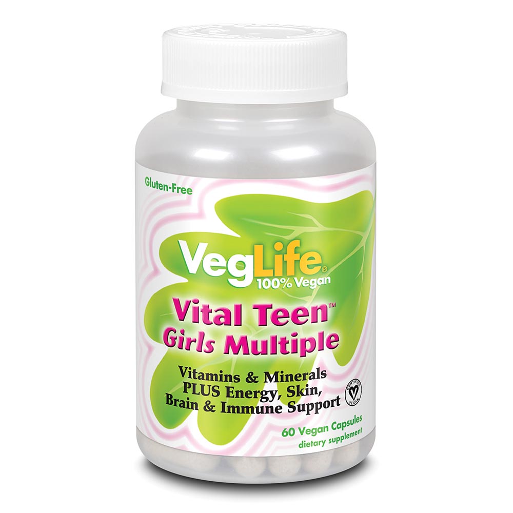 Picture of VegeLife 236495 Teen Girls Vital Multivitamin Tablets&#44; 60 Capsules