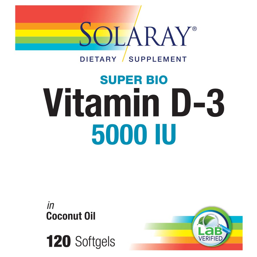 Picture of Solaray 234951 Super Bio Vitamin D-3 in Coconut Oil Dietary Supplement, 120 Count