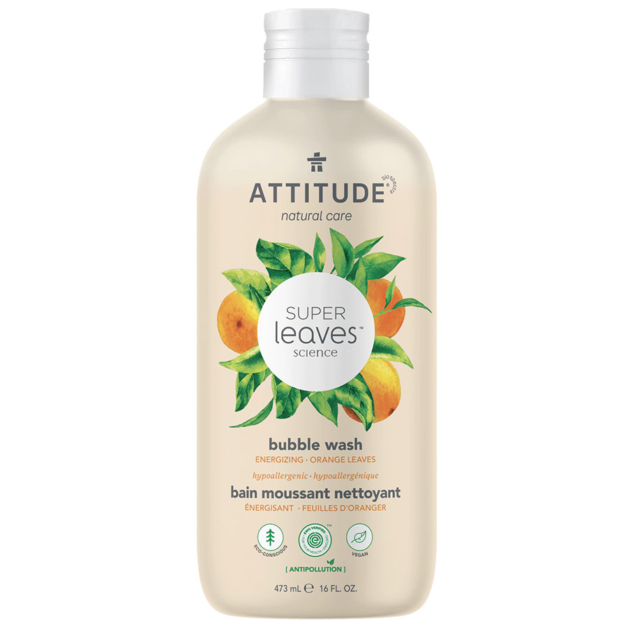 Picture of Attitude 237592 16 oz Energizing Orange Leaves Bubble Wash