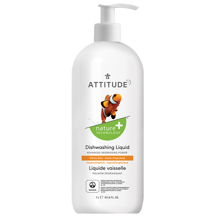 Picture of Attitude 237573 33.8 oz Citrus Zest Dishwashing Liquid