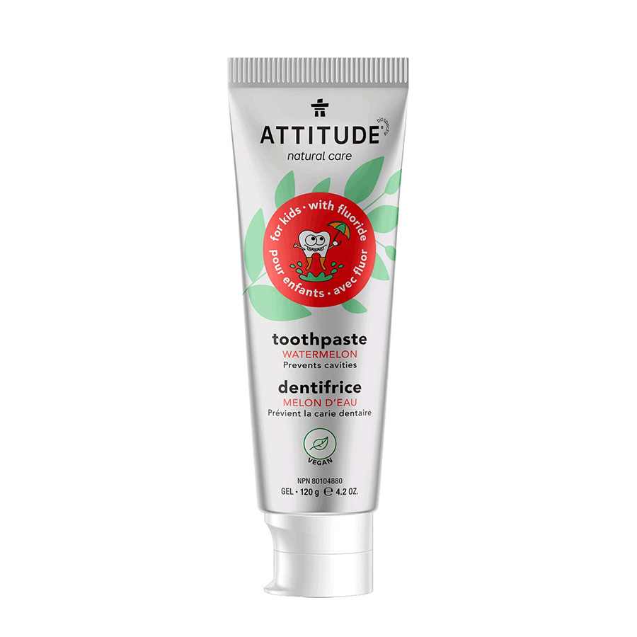 Picture of Attitude 237632 4.05 oz Flouride-Free Watermelon Kids Toothpaste