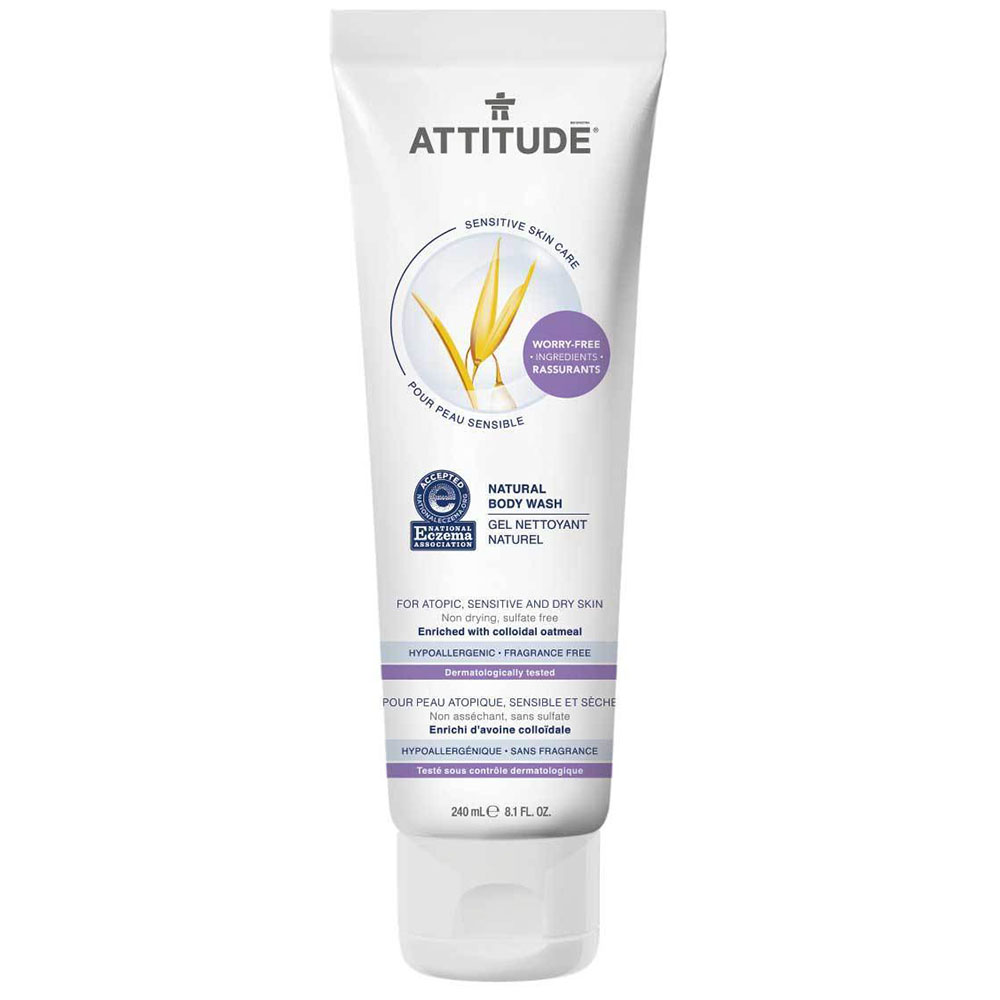 Picture of Attitude 237060 16 oz Sensitive Skin Extra Gentle Fragrance Free Body Wash