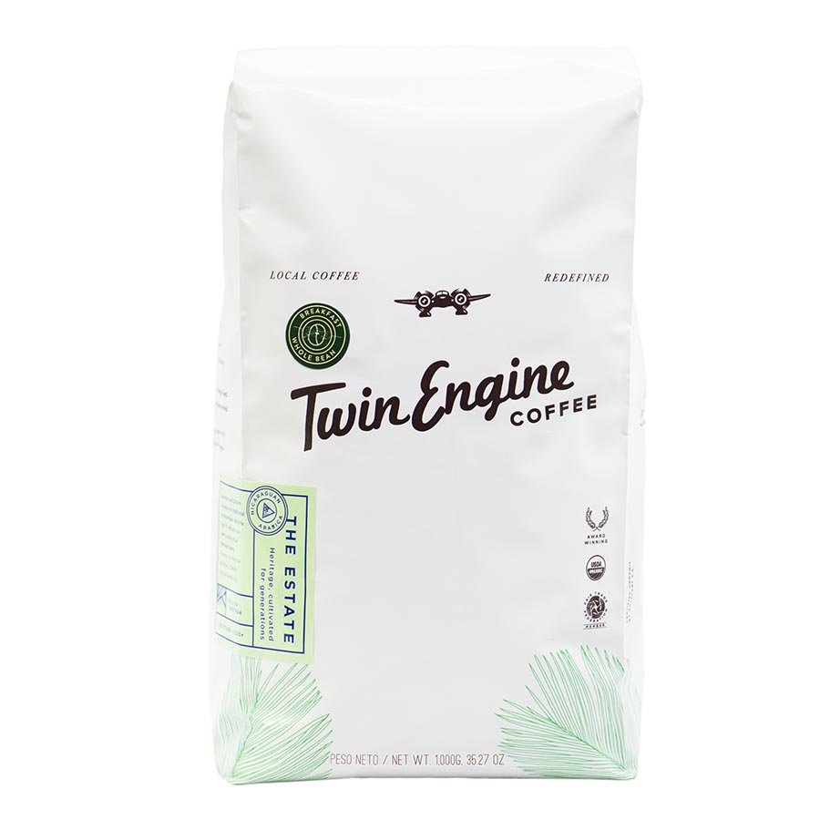 Picture of Twin Engine Coffee 238354 2.2 lbs Organic Estate Breakfast Whole Bean Coffee