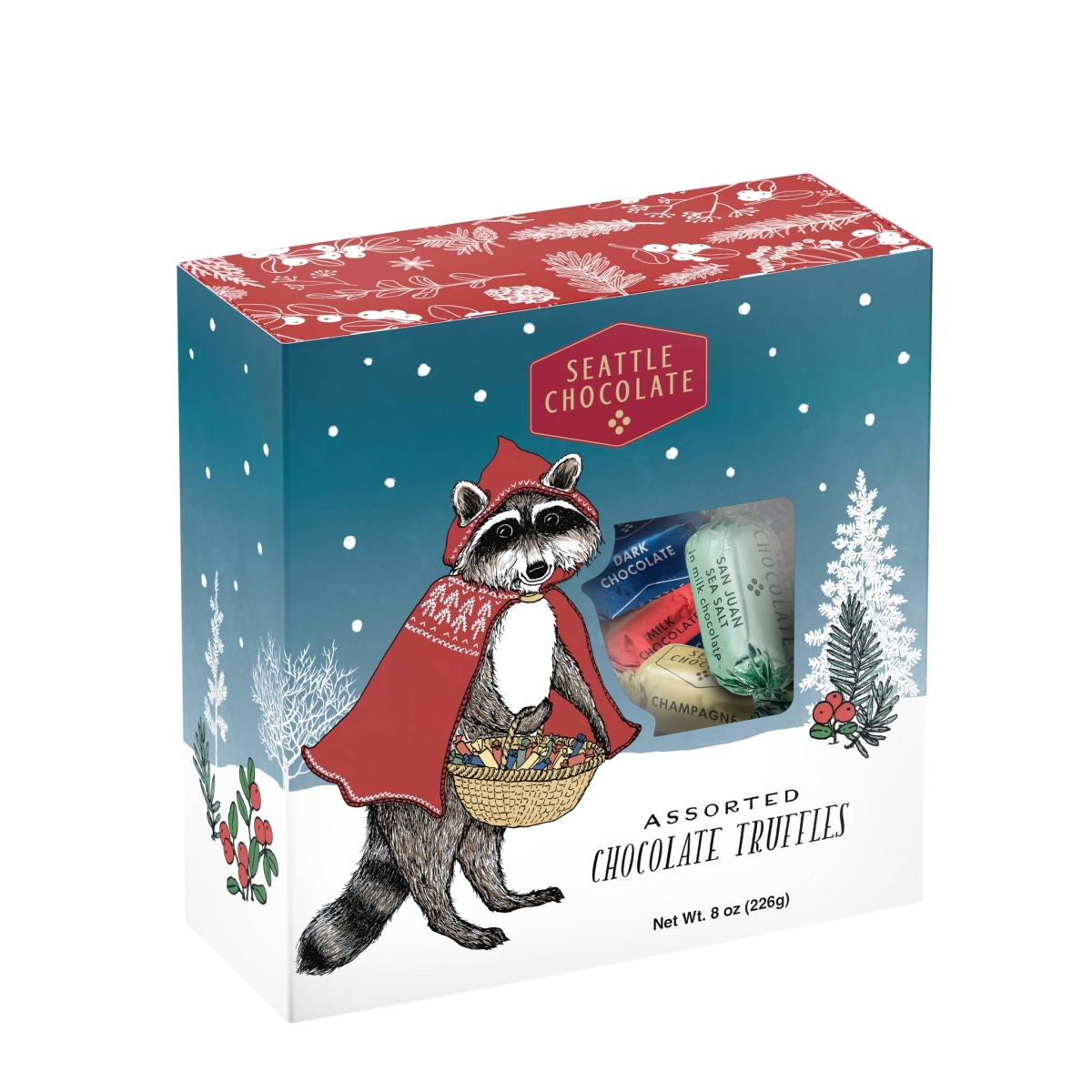 Picture of Seattle Chocolate 238687 8 oz Woodland Raccoon Truffle Gift Box