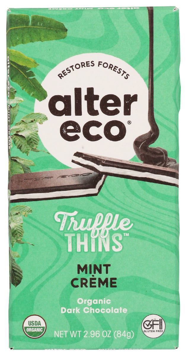 Picture of Alter Eco 238741 2.96 oz Organic Mint Creme Truffle Thins Chocolate Bar