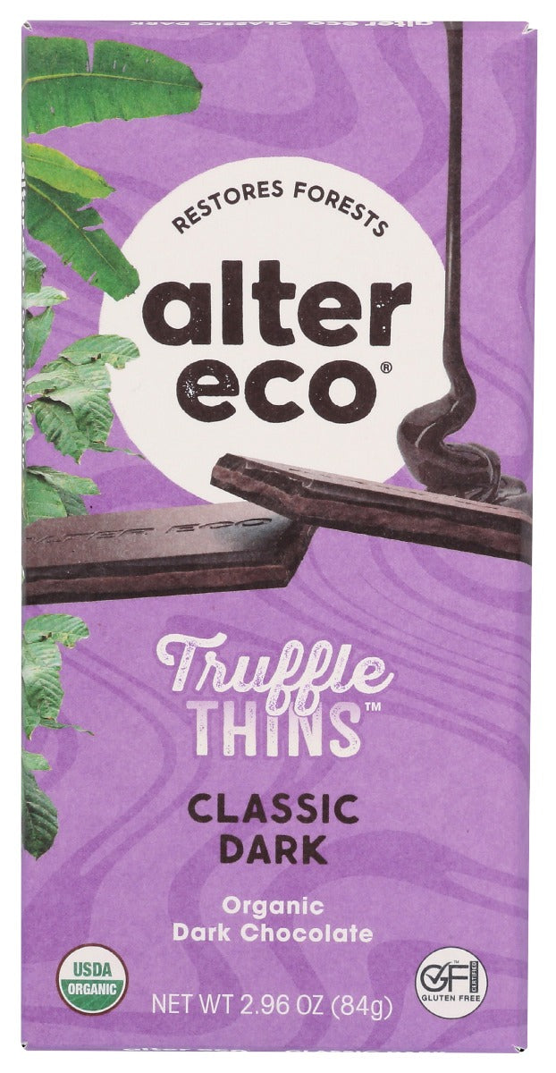 Picture of Alter Eco 238743 2.96 oz Organic Classic Dark Truffle Thins Chocolate Bar