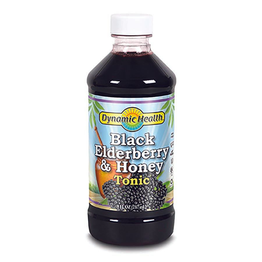Picture of Dynamic Health 234060 8 oz Black Elderberry & Honey Glass Juice Concentrate