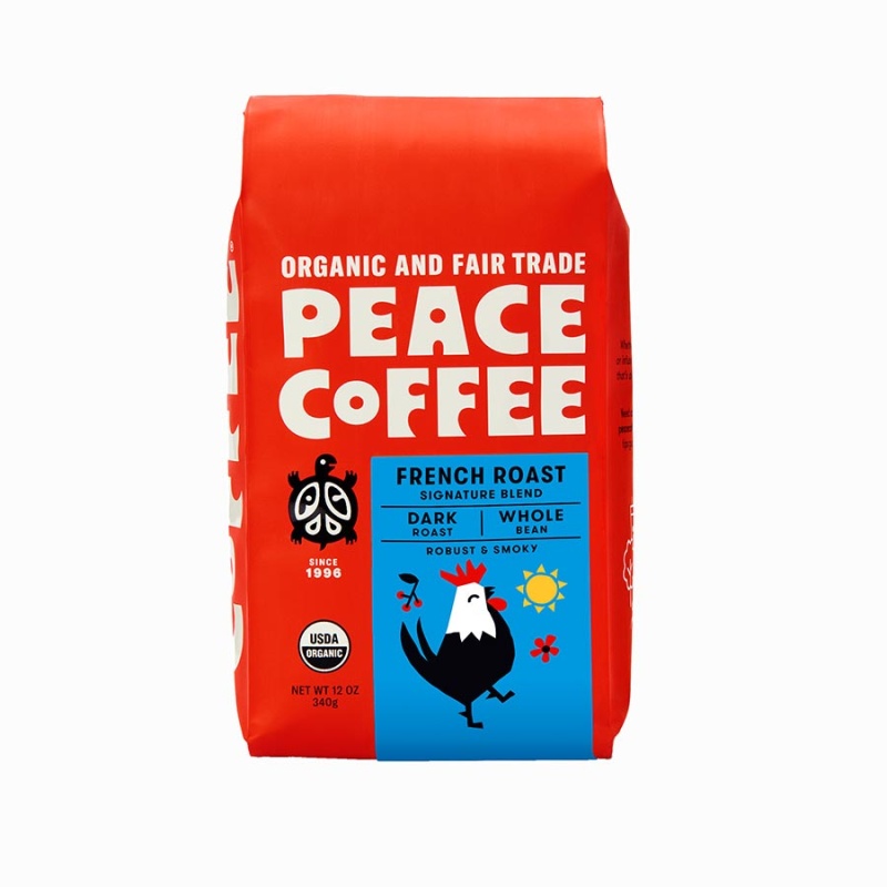 Picture of Peace Coffee 239016 12 oz Whole Bean French Roast Blend Coffee
