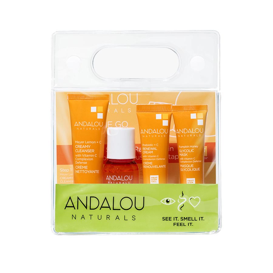 Picture of Andalou Naturals 239282 On The Go Essentials The Brightening Routine - 4 Piece