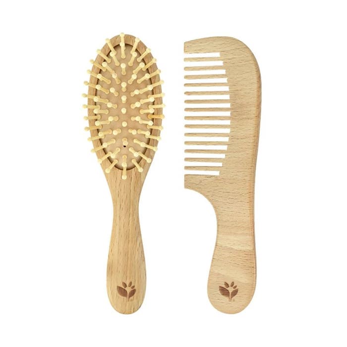 Picture of Green Sprouts 239516 Wooden Learning Brush & Comb&#44; Brown