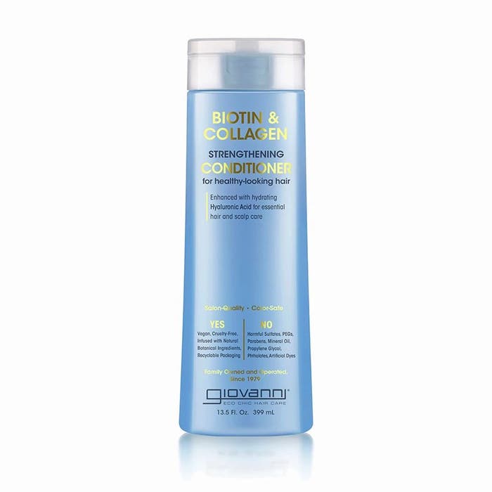 Picture of Giovanni 239547 13.5 oz Biotin & Collagen Strengthening Conditioner&#44; Light Blue