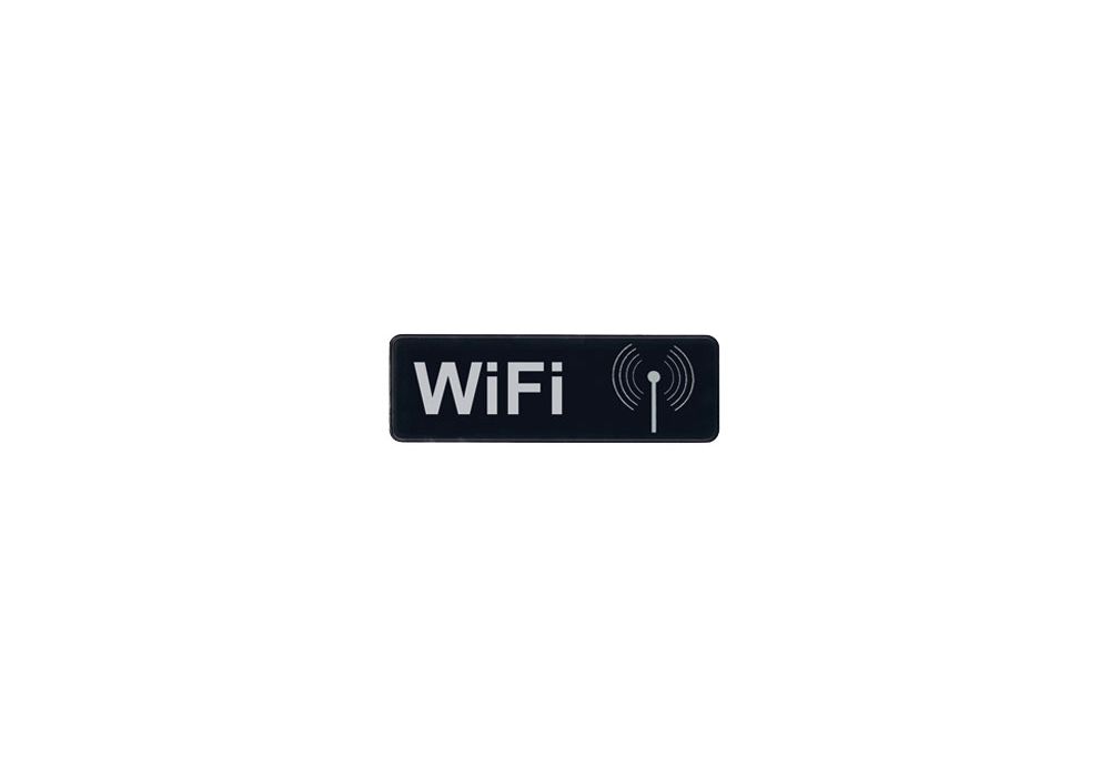 Picture of Update S39-36BK 3 x 9 in. Wi-Fi White on Black Sign