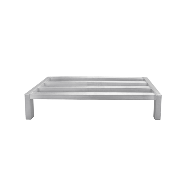 14 x 20 x 8 in. Aluminum Dunnage Rack with Plastic Soles on Legs