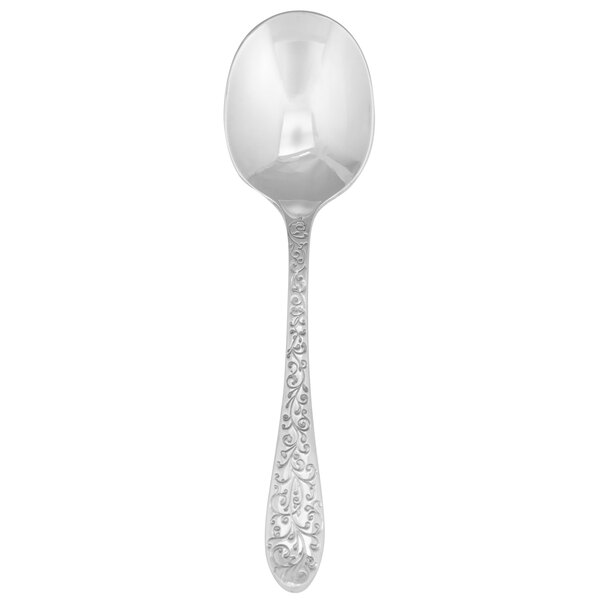Picture of Oneida T638SBLF Ivy Flourish Stainless Steel Extra Heavy Weight Bouillon Spoon  Silver