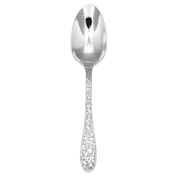Picture of Oneida T638SDEF Ivy Flourish Stainless Steel Extra Heavy Weight Oval Bowl Spoon  Silver