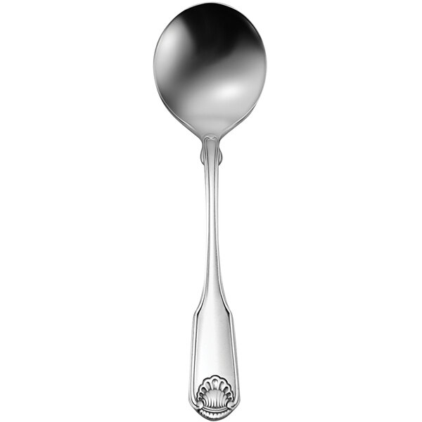 Picture of Oneida 2496SBLF Classic Shell Stainless Steel Extra Heavy Weight Bouillon Spoon  Silver