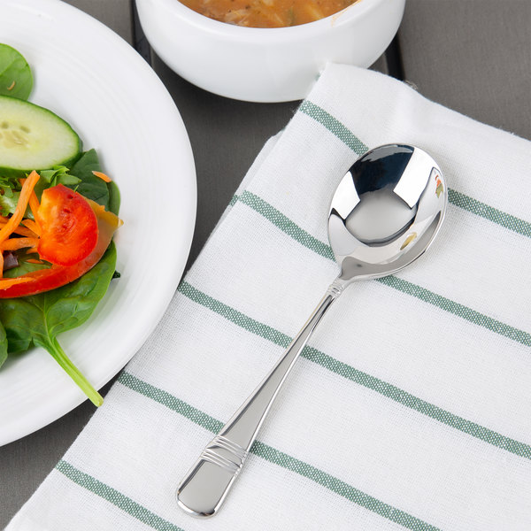 Picture of Oneida T119SRBF 6.75 in. Astragal Stainless Steel Extra Heavy Weight Round Bowl Soup Spoon