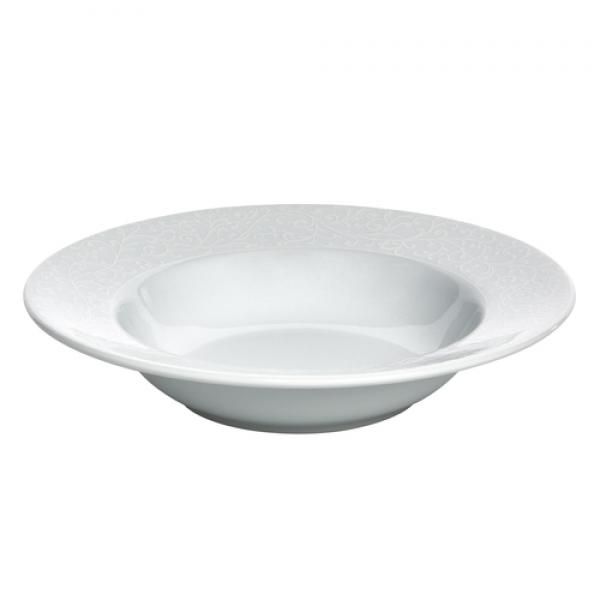 Picture of Oneida L5803050740 8.75 in. Round Wide Rim Paisley Design Soup Bowl, White