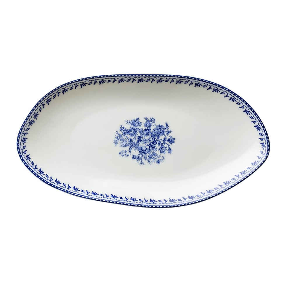 Picture of Oneida L6703061342 9.75 in. Lancaster Garden Blue Porcelain Oval Plate