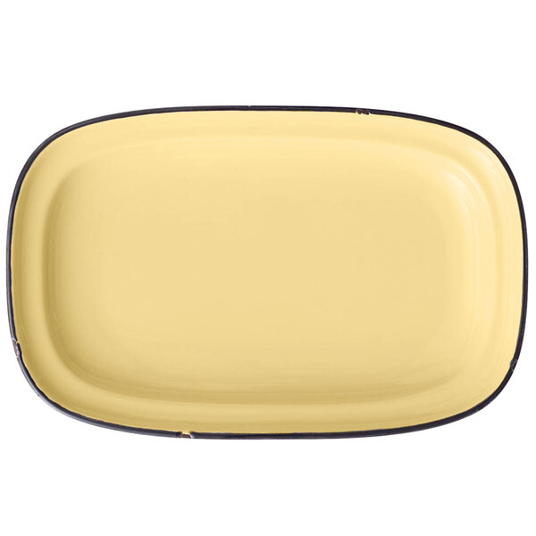 Picture of Oneida L2103006350 10.5 x 6.75 in. Yellow Rectangular Porcelain Platter