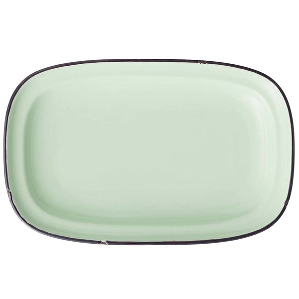Picture of Oneida L2104009350 10.5 x 6.75 x 1.25 in. Tin Green Rectangular Porcelain Platter