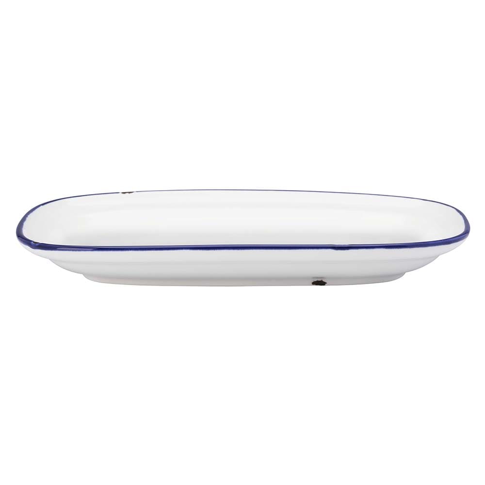 Picture of Luzerne L2105008350 10.5 x 6.75 in. Tin White &amp; Blue Rectangular Porcelain Platter