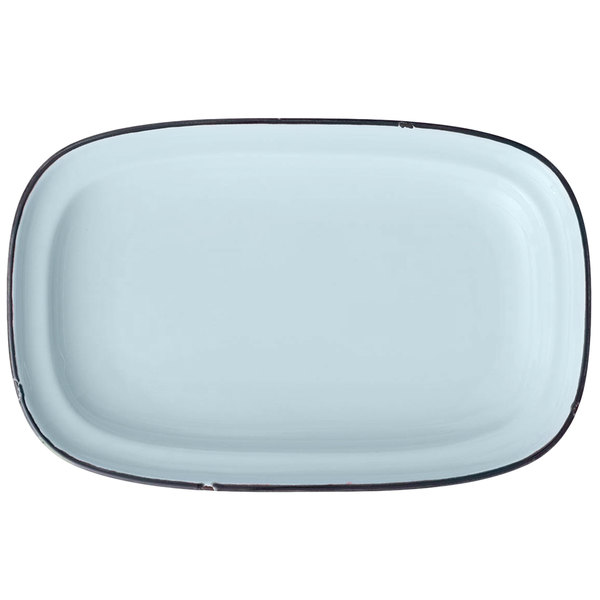 Picture of Oneida L2105009350 10.5 x 6.75 Blue Rectangular Porcelain Platter