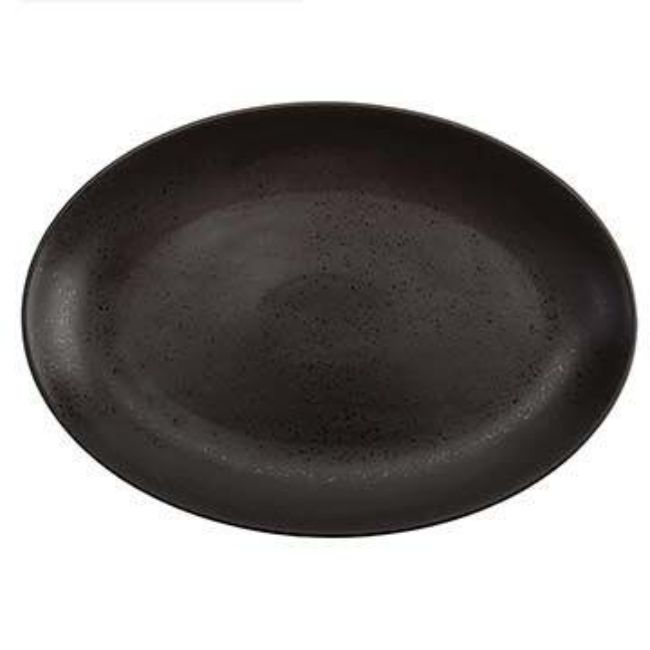 Picture of Oneida L6500000380 14.5 in. Lava Porcelain Black Oval Platter &amp; Fish Dish