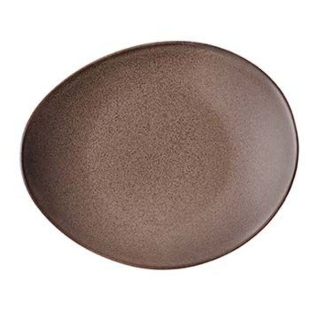 L6753059358 11.5 in. Rustic Chestnut Oval Plate  White -  Oneida
