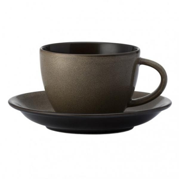 Picture of Oneida L6753059500 6 in. Round Porcelain Teacup Saucer, Chestnut Rustic