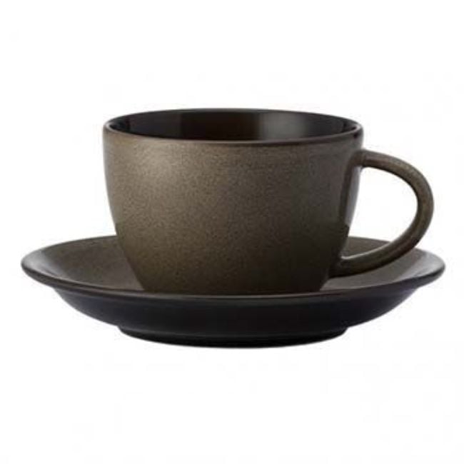 L6753059501 4.25 in. Rustic Chestnut Porcelain Espresso Coupe Saucer  White -  Oneida