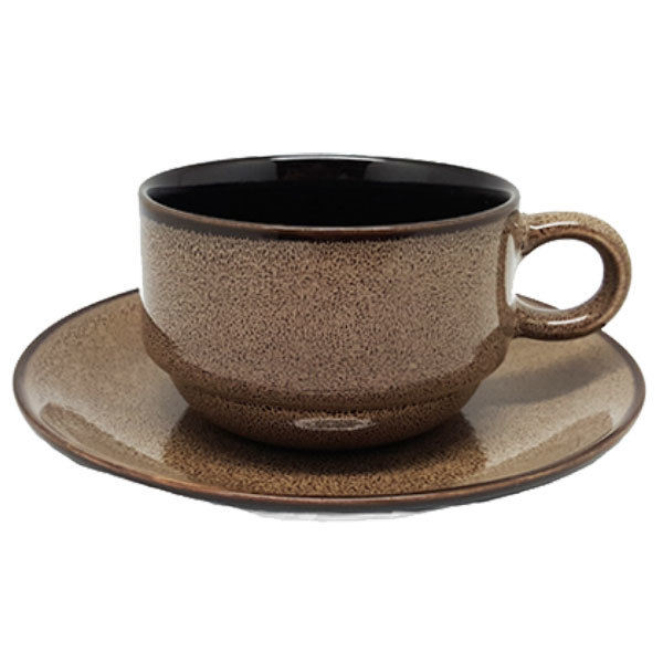 Picture of Oneida L6753059505 4.75 in. Chestnut Porcelain Coupe Saucer  Espresso