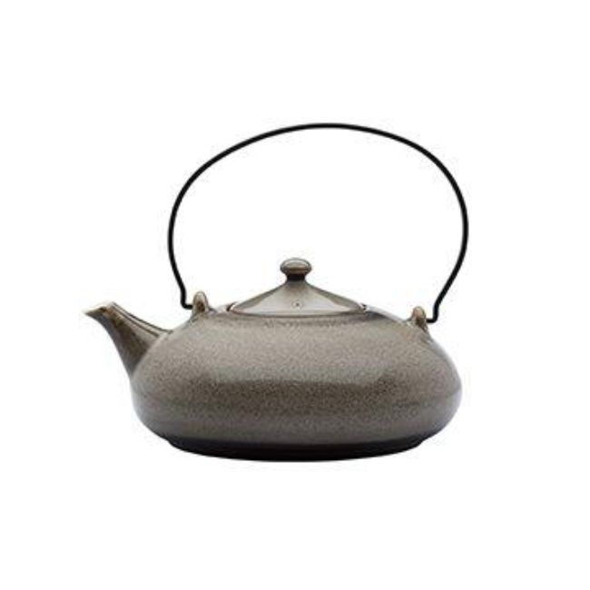 Picture of Oneida L6753059861 14 oz Rustic Chestnut Porcelain Teapot with Metal Handle  Brown