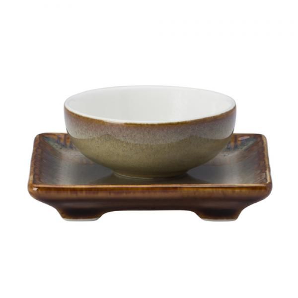 Picture of Oneida L6753066503 3 in. Rectangular Porcelain Chinese Saucer, Rustic
