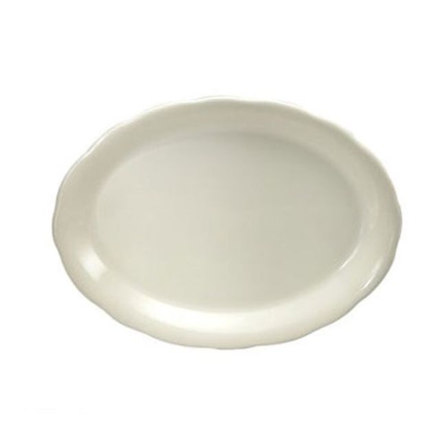 Picture of Oneida F1560000346 9.87 x 7.37 in. Cream White Scalloped Edge Oval Platter