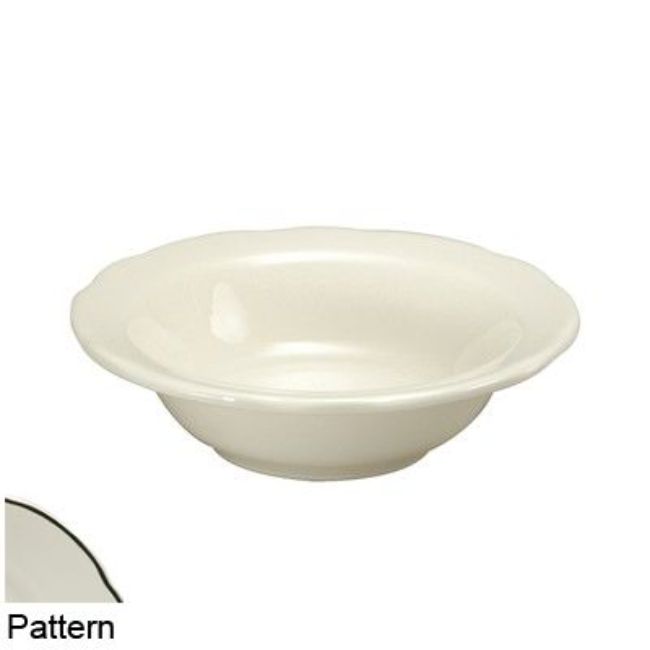 Picture of Oneida F1560018720 0.5 oz Scalloped Edge China Grapefruit Bowl with Manhattan Black Band