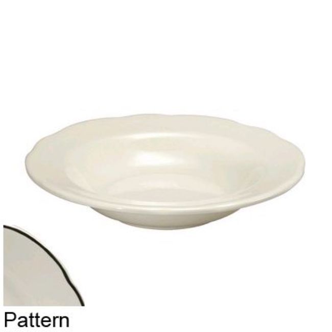 Picture of Oneida F1560018741 18.5 oz Scalloped Edge Deep Soup Bowl with Manhattan Black Rim