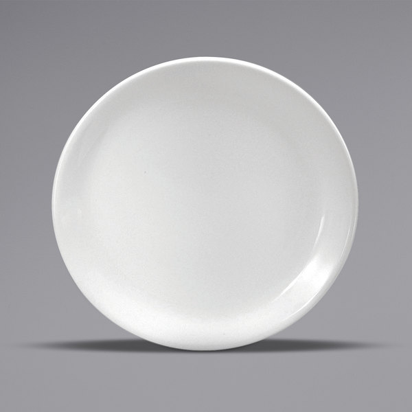 Oneida F8000000151C 10 1/2 Round Buffalo Plate - Porcelain, Bright White, 1 Dozen