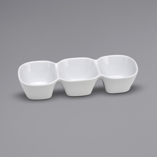 Picture of Buffalo F8010000955 3-Compartment Porcelain Bowl, Bright White
