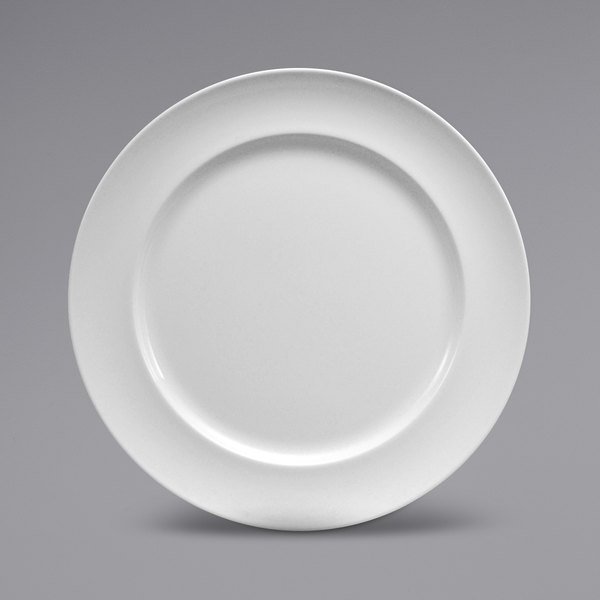 Round Wide Rim Porcelain Plate  Warm White
