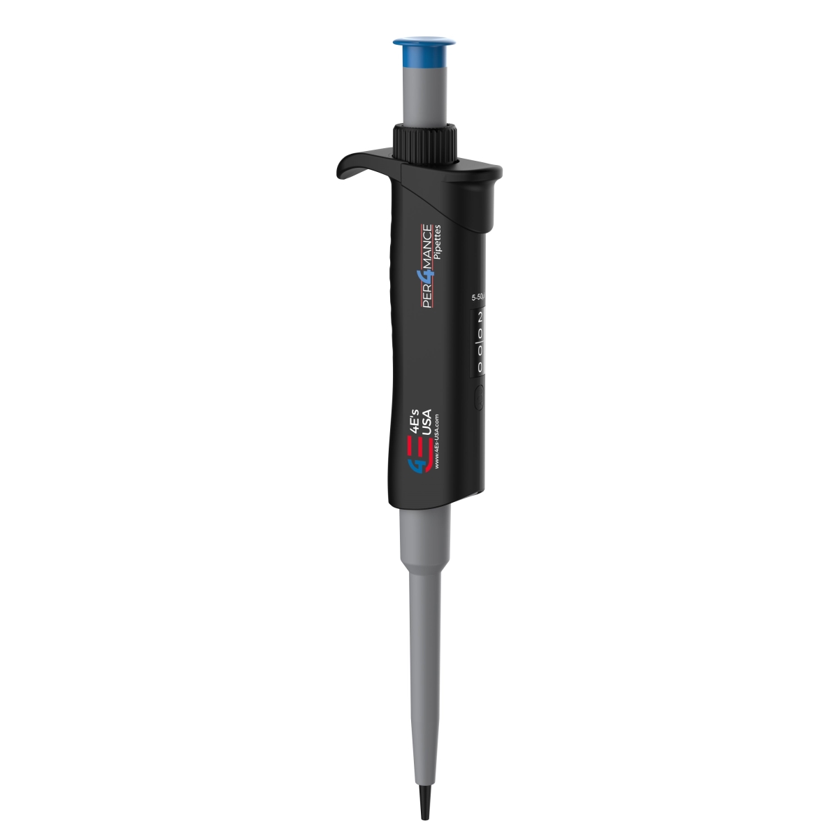 P4SA0301004 5-50ul Single-Channel Adjustable Volume Pipette, Blue