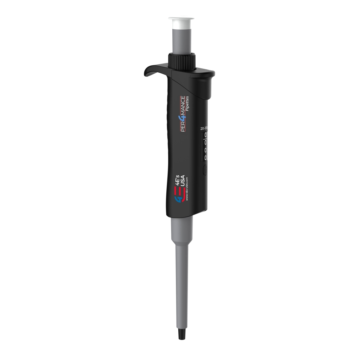 P4SA0301005 10-100ul Single-Channel Adjustable Volume Pipette, Dark Grey