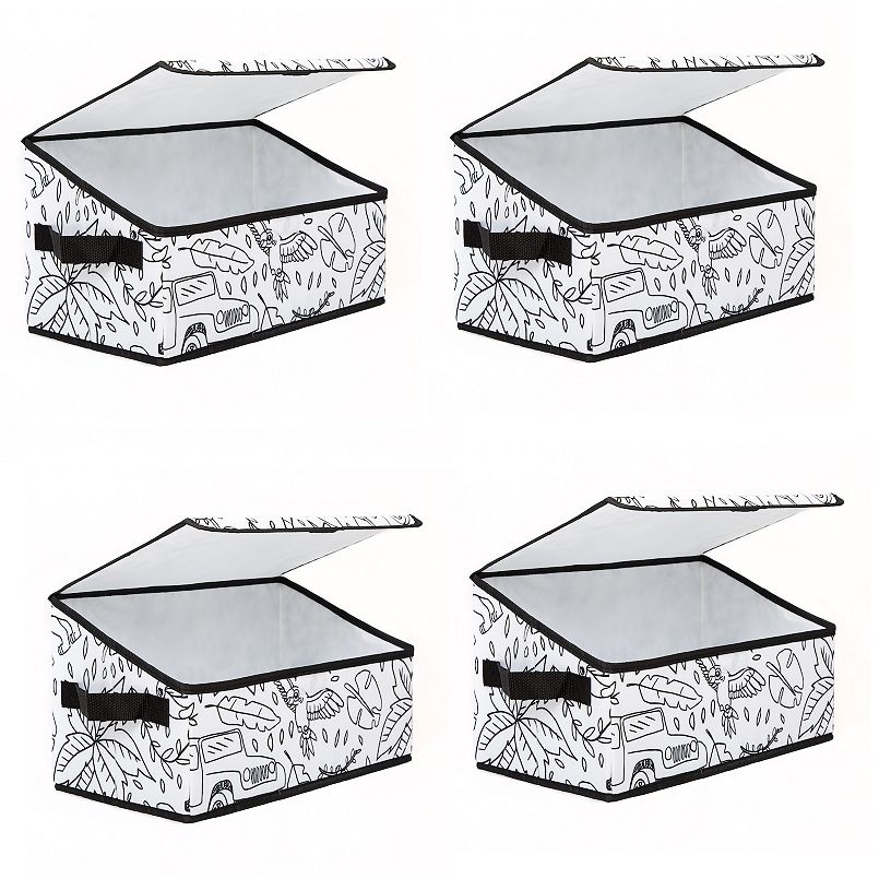 Picture of Baum 21A352UE Kids Coloring Angled Storage Bin with Lid&#44; Under Sea Print