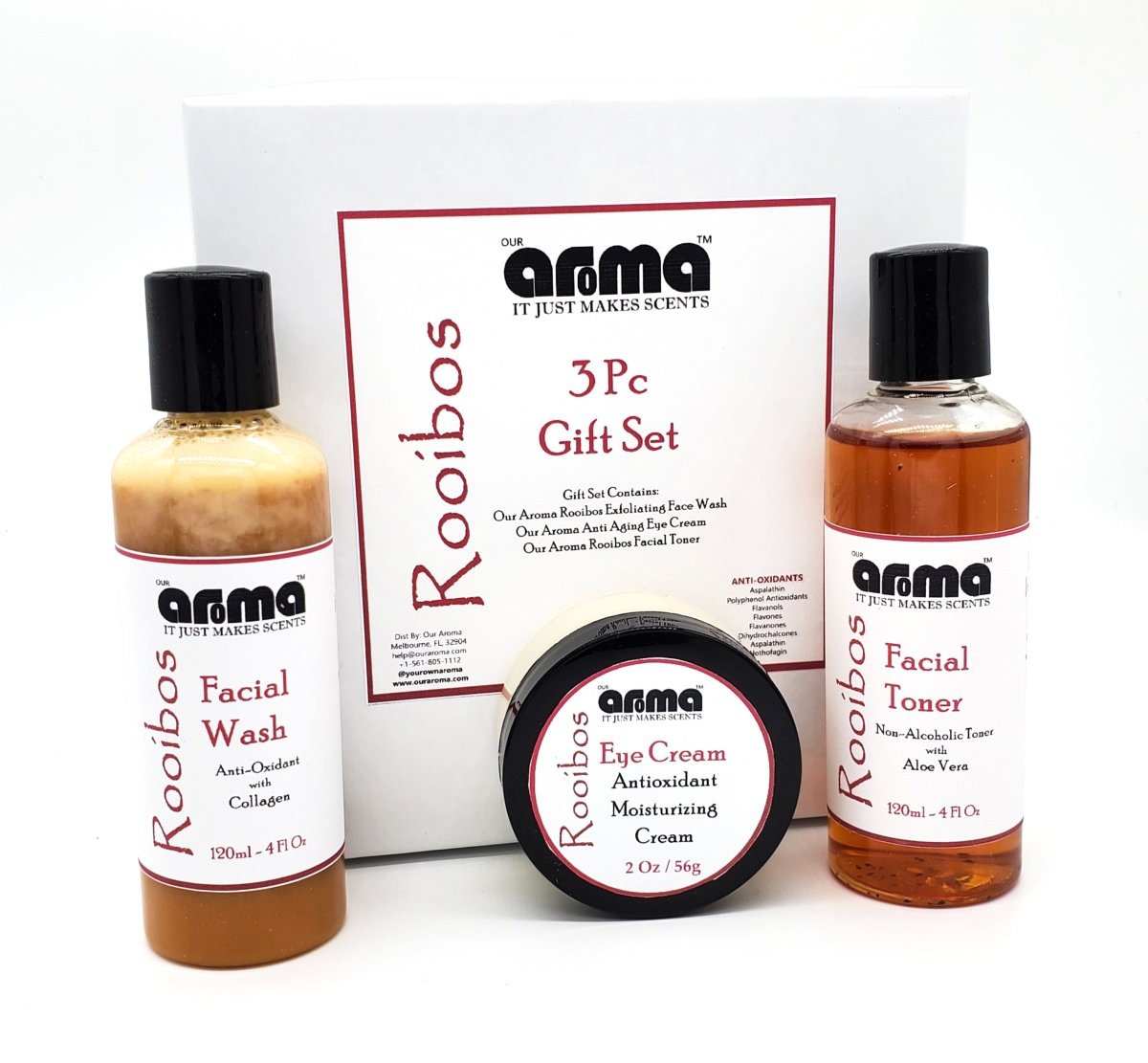 Picture of Our Aroma ARO-GS1-003 Rooibos Facial Wash&#44; Toner & Eye Cream Gift Set