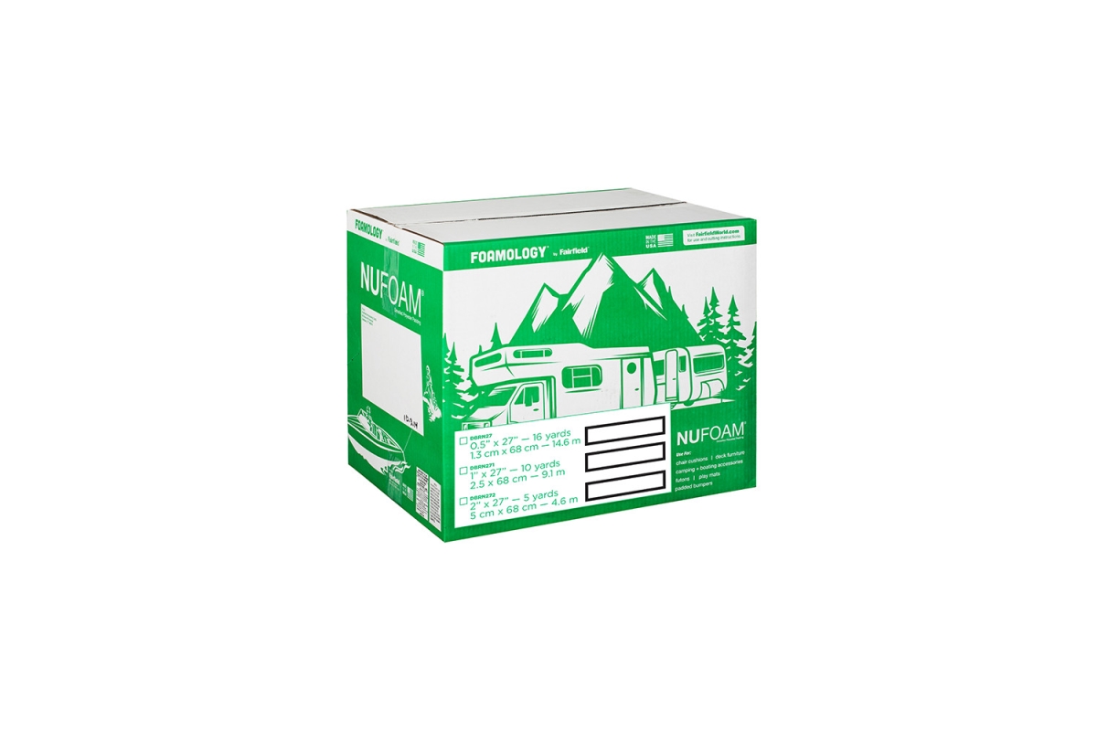 DBN-272-5YR-1 Nu Foam Indoor & Outdoor Densified Polyester Padding Rolled in Dispenser Dispenser - White - 27 x 2 in. x 5 Yards