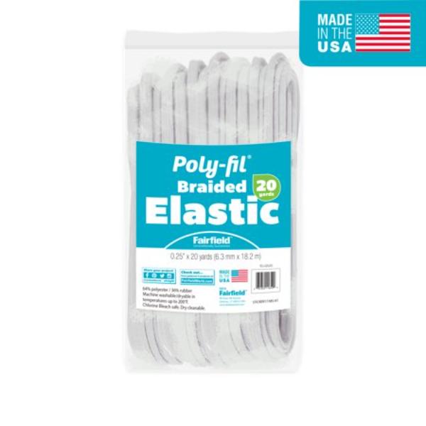 ELU-BR20YP-1 Basic 0.25 in. Braided Elastic - 20 Yard Roll