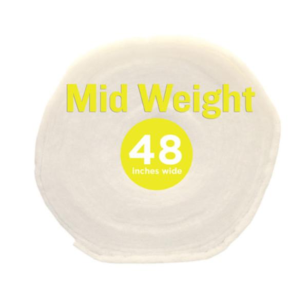 RSM-48-30YD-1 Mid Weight Batting 100 Percent Polyester Bonded Roll - White - 48 in. x 30 Yard Roll