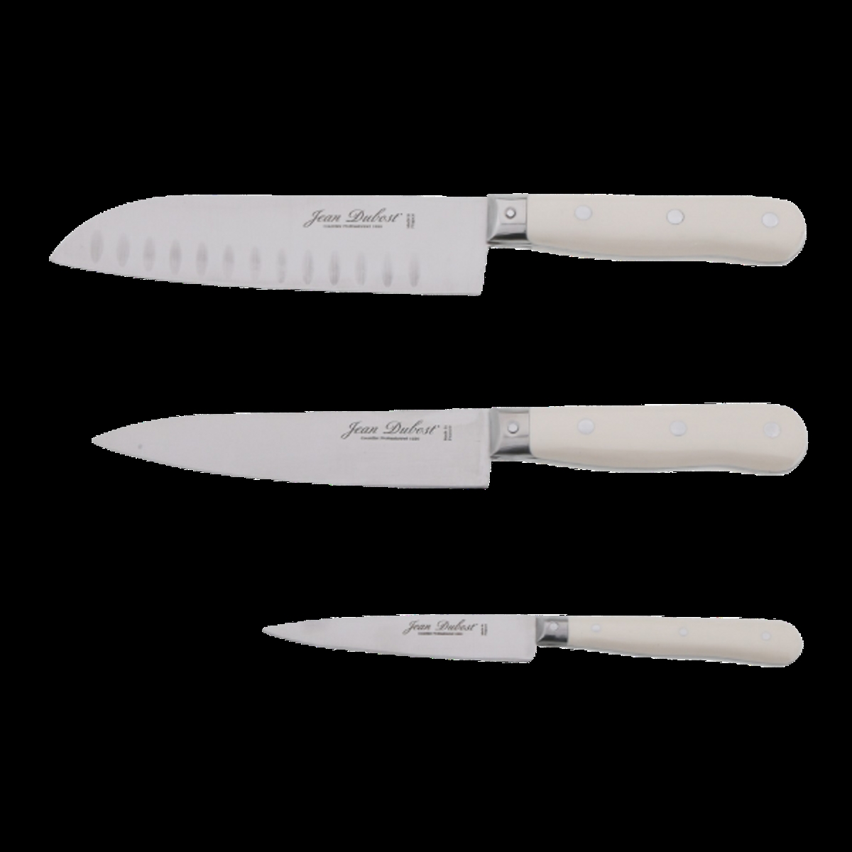 Picture of Jean Dubost JDP6-8048.W 5.5 x 12 x 1.25 in. Pradel 1920 Knife Set  White - 3 Piece
